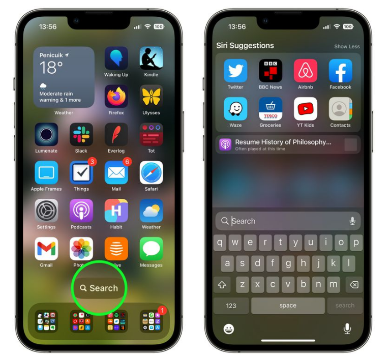 攀枝花苹果手机维修分享升级到 iOS 16 后，如何删除主屏幕上的搜索按钮 