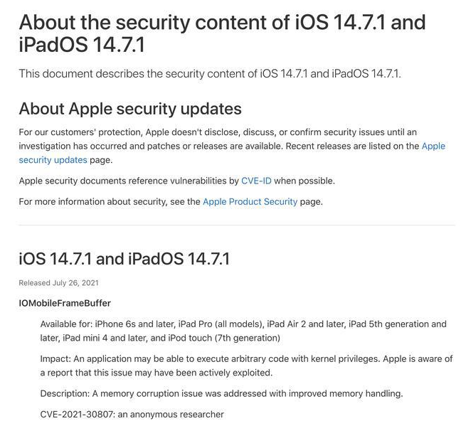 攀枝花苹果手机维修分享iOS 14.7.1 正式版更新内容及升级方法 